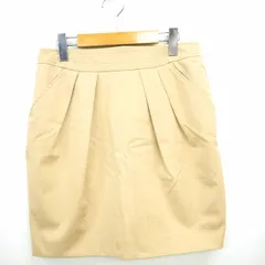 マンゴ MNG パンツ ボトムス 台形 無地 シンプル ひざ丈 40 ベージュ 薄茶 /MT33のサムネイル