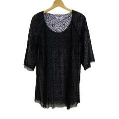 ヴィヴィアンタム チュニック シャツ トップス 七分袖 シアー レディース 1サイズ ブラック VIVIENNE TAM 【中古】のサムネイル