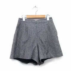 ミッシュマッシュ MISCH MASCH パンツ ボトムス キュロット ショート ウール混 総柄 タック リボン Ｍ ブラック 黒 ホワイト 白 /HT9のサムネイル