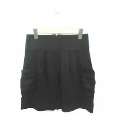 リッチ rich スカート 台形 ミニ バックジップ 無地 シンプル 綿 コットン M 黒 ブラック /TT17のサムネイル