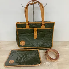 HUNTING WORLD ハンティングワールド トートバッグ/ハンドバッグ カーキ/グリーン系 ショルダーストラップ/ポーチ付[OG00286]のサムネイル