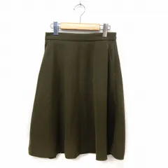 エムズセレクト m’s select スカート フレア 膝下丈 シンプル バックジップ 36 カーキ /ST22のサムネイル