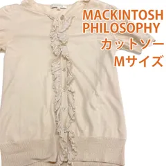 MACKINTOSH PHILOSOPHY 半袖ニットカーディガン フリル 38 Mサイズ相当 ベージュ #26-0393のサムネイル