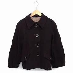 アダムエロペ Adam et Rope' ジャケット アウター ステンカラー ウール タック ラグランスリーブ 36 茶 ブラウン /NT25のサムネイル