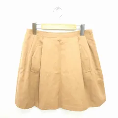 アダムエロペ Adam et Rope' スカート フレア ミニ サイドジップ 無地 シンプル ウール 36 茶 ベージュ /TT26のサムネイル