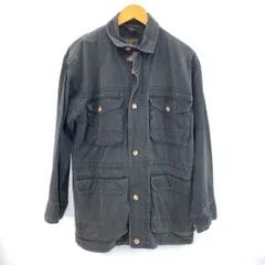 80s Eddie Bauer エディバウアー 黒タグ カバーオール ジャケット ブルゾン サイズ表記無し L相当 黒 ブラック フェード VINTAGE ヴィンテージ メンズ _201のサムネイル
