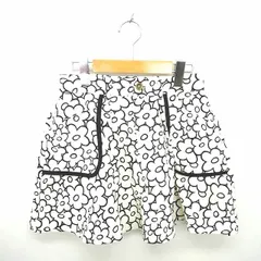 ノミネ NOMINE スカート フレア ミニ 花柄 薄手 ジップフライ アイボリー ブラック 黒 /TT6のサムネイル