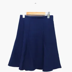 ビス ViS フレア スカート 膝上 ミニ 無地 シンプル バックジップ S ネイビー 紺 /HT26のサムネイル