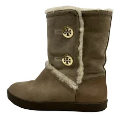 TORY BURCH(トリーバーチ) ショートブーツ レディース - ベージュ×ライトブラウン レザー、ムートンのサムネイル