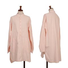 アシャASHA BY MDS コットンステッチプルオーバーロングシャツ ピンクM