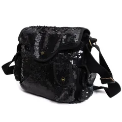 ソニアリキエルSONIA RYKIEL スパンコールフラップショルダーバッグ 黒のサムネイル
