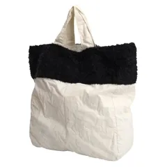 トリココムデギャルソンtricot COMME des GARCONS モヘヤ混起毛パッチトートバッグ 生成り黒のサムネイル