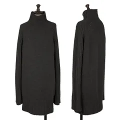 ヨウジヤマモト ファムYohji Yamamoto FEMME ウールハイネックラグランローゲージニットチュニック グレー2のサムネイル