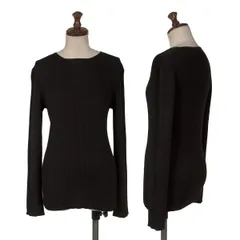 ヨウジヤマモト ファムYohji Yamamoto FEMME ウールレーヨンリブニット 黒3のサムネイル