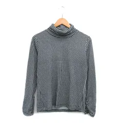 エニィファム anyFam カットソー Tシャツ 長袖 タートルネック 千鳥格子柄 3 ブラック 黒 /KT30のサムネイル