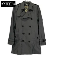 BURBERRY　バーバリー　チャコール コットン 裏地チェック ダブルブレスト トレンチコート　44のサムネイル