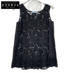 PRADA プラダ 16SS P984C ブラック インナー 総レース ノースリーブトップス 36のサムネイル