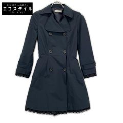 PRADA プラダ 10SS 86540C ネイビー フリルデザイン トレンチコート 36のサムネイル
