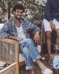 RRL 26ss インディゴ ストライプド リネン オーバーシャツのサムネイル