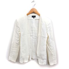 美品】theory ノーカラージャケット ホワイト サイズ2 - メルカリ