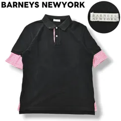 BARNEYS NEWYORK バーニーズニューヨーク Fレイヤード カノコ ポロシャツ M ブラックのサムネイル