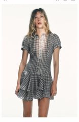 ZARA 新品タグ付き フリル柄 チェックフリルワンピース 新作 - メルカリ