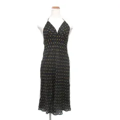 シーケーカルバンクライン ck Calvin Klein 国内正規品 ホルターネック ワンピース 膝丈 シルク 花柄 4 ネイビー 紺 /KT34のサムネイル