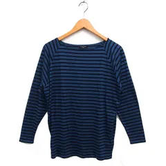 ジャーナルスタンダードレサージュ journal standard L'essage ボートネック ボーダー カットソー Tシャツ ラグランスリーブ 長袖 青 ブルー /NT16のサムネイル