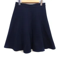 エムズセレクト m’s select フレア スカート ひざ丈 無地 コットン 綿 38 ネイビー 紺 /FT34のサムネイル