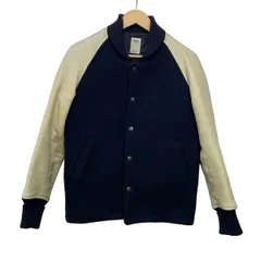 Ron Herman(ロンハーマン) ブルゾン サイズS メンズ美品  - ダークネイビー×アイボリー 長袖/レザー/秋/冬のサムネイル
