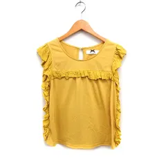シュープリームララ Supreme.La.La. Supreme LaLa フリル カットソー Tシャツ ノースリーブ 無地 M イエロー 黄 /FT11のサムネイル