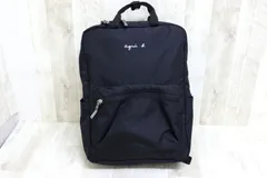美品　agnes  b.  アニエス・べー　アンファン　アイコンロゴプリントリュックサック　キッズ　ブラックのサムネイル