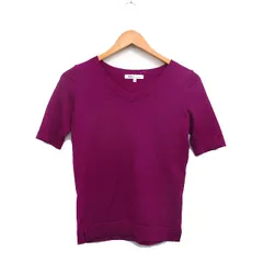 49アベニュー ジュンコシマダ 49AV. junko shimada ニット セーター 半袖 Vネック ウール シンプル 38 パープル 紫 /KT19のサムネイル