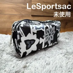 【未使用】LeSportsac レスポートサック ポーチ 花柄 モノトーン 黒のサムネイル
