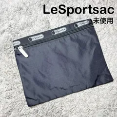 【未使用】LeSportsac レスポートサック フラットポーチ 黒 裏地柄のサムネイル