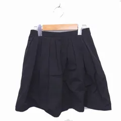 クローラ crolla フレア スカート ミニ 薄手 無地 シンプル サイドジップ 36 黒 ブラック /TT2のサムネイル