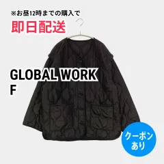 GLOBAL WORK グローバルワーク ミリタリージャケット F ブラック ボタン留め フードなし キルティング メンズ レディースのサムネイル