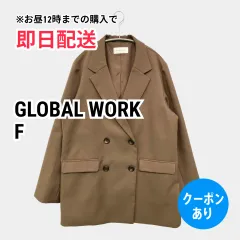 GLOBAL WORK グローバルワーク テーラードジャケット F ブラウン 無地 ブランドロゴ ダブル フードなし ミドル丈 レディースのサムネイル