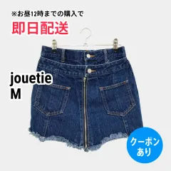 jouetie ジュエティ デニムパンツ M ブルー ショート・ひざ上丈 無地 スタンダード レギュラー ヴィンテージ フリンジ レディースのサムネイル