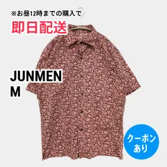JUNMEN ジュンメン シャツ/ブラウス M ピンク コットン リネン・麻 花柄・ボタニカル柄 ミドル丈 半袖 レギュラーカラー メンズのサムネイル