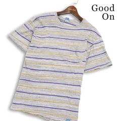 Good On グッドオン 春夏 USAコットン★ 半袖 メランジ ボーダー カットソー Tシャツ Sz.M　メンズ 日本製のサムネイル