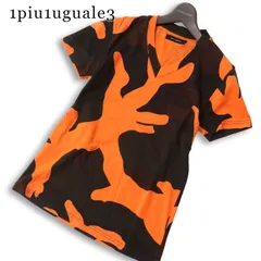 1piu1uguale3 ウノピュウノウグァーレトレ 春夏★ MRT005 COT111 半袖 カモフラ 総柄 Vネック Tシャツ 日本製 Sz.3 メンズのサムネイル