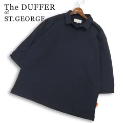 25SS★ The DUFFER of ST.GEORGE ダファー オブ セントジョージ 春夏 七分袖 プルオーバー ポロシャツ Sz.L メンズ ネイビーのサムネイル