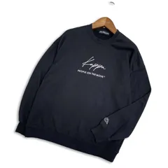 Kappa カッパ 通年★ ロゴ刺繍 ワンポイント ビッグシルエット スウェット トレーナー Sz.M メンズ 黒のサムネイル