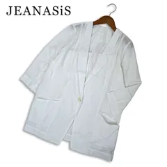 JEANASiS ジーナシス 春夏★ シースルー アンコン テーラード ジャケット Sz.F レディース 白のサムネイル