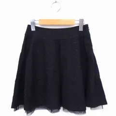 クローラ crolla スカート フレア チュール ラメ ミニ コットン 綿 34 ブラック 黒 /FT19のサムネイル