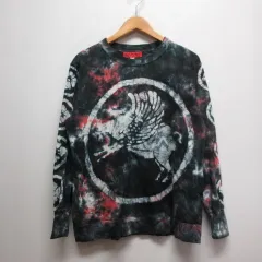 エヴィス EVISU ヤマネギャランティード YAMANE GUARANTEED 長袖 タイダイ Tシャツ カットソー 38 黒 ブラック ロンTのサムネイル