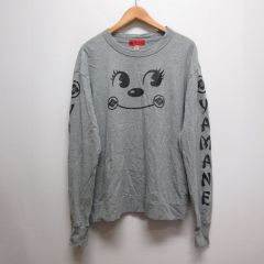 エヴィス EVISU ヤマネギャランティード YAMANE GUARANTEED 長袖 顔 プリント Tシャツ カットソー 40 グレー ロンT ☆AA★のサムネイル