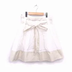 タラジャーモン  TARA JARMON スカート スイング フレア 膝下 リネン 麻 リボン 38 ベージュ /HT7のサムネイル