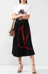 VALENTINO ヴァレンティノ ブラック プリーツ ロング スカートのサムネイル